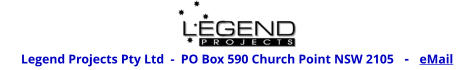 Legend Projects Pty Ltd  -  PO Box 590 Church Point NSW 2105   -   eMail
